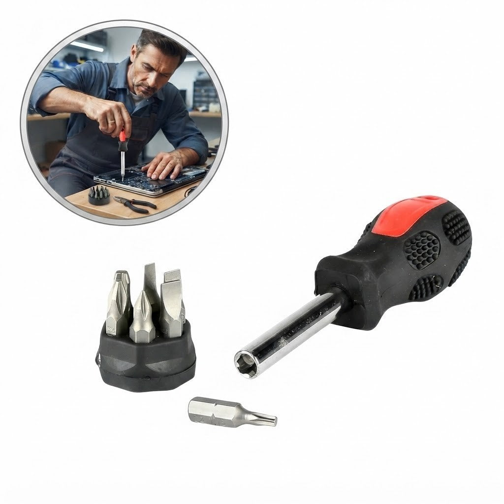 Stubby Schraubendreher Bit Set 7-teilig Kurz Schraubendreher Bit Halter