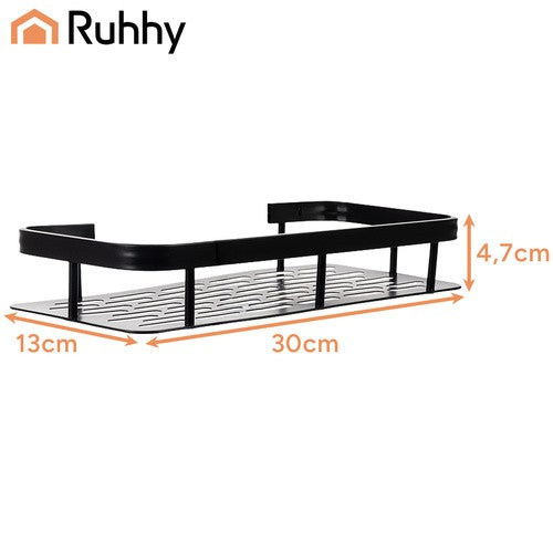 Duschregal Schwarz 2er Set Aluminium Badregal Wandregal ohne Bohren Küche
