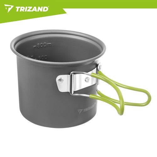 Camping Kochset Aluminium 1,2L Campinggeschirr Topf Pfanne Klappbesteck Outdoor