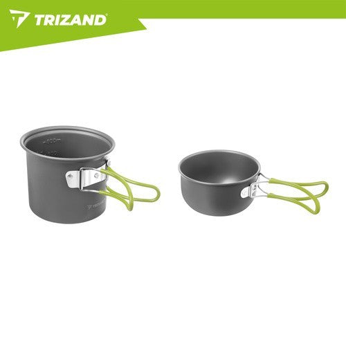 Camping Kochset Aluminium 1,2L Campinggeschirr Topf Pfanne Klappbesteck Outdoor