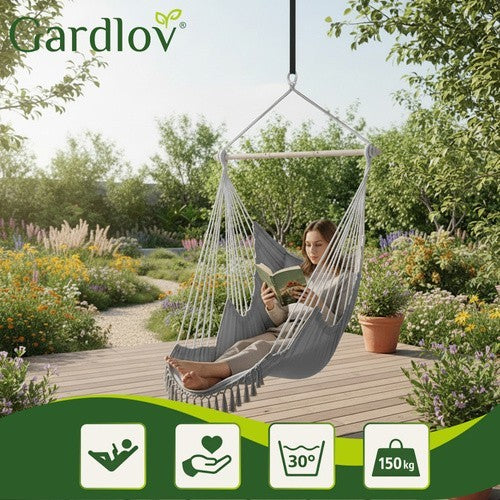 Hängesessel Hängeschaukel Hängestuhl XXL 150kg Garten Balkon mit Kissen