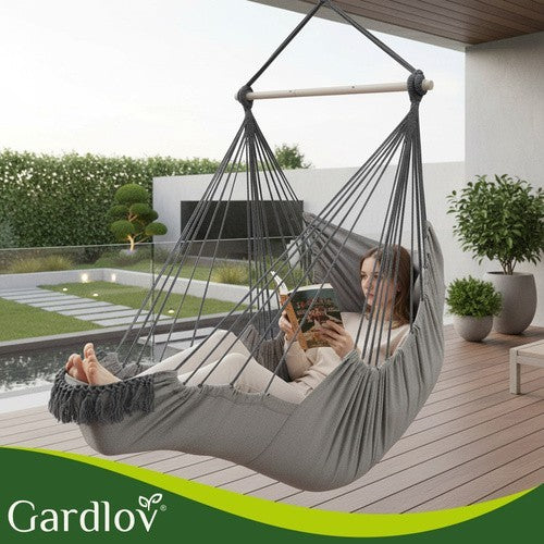 Hängesessel Hängeschaukel Hängestuhl XXL 150kg Garten Balkon mit Kissen