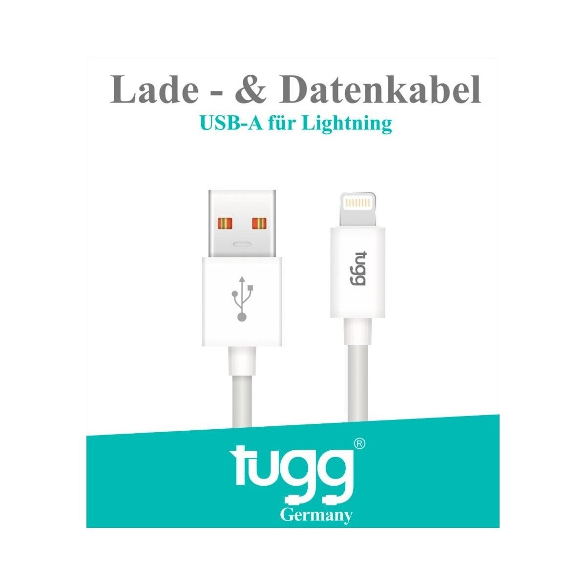 TUGG USB-A Ladekabel Datenkabel 1m 3A Schnellladekabel 480Mbit/s Ladekabel USB