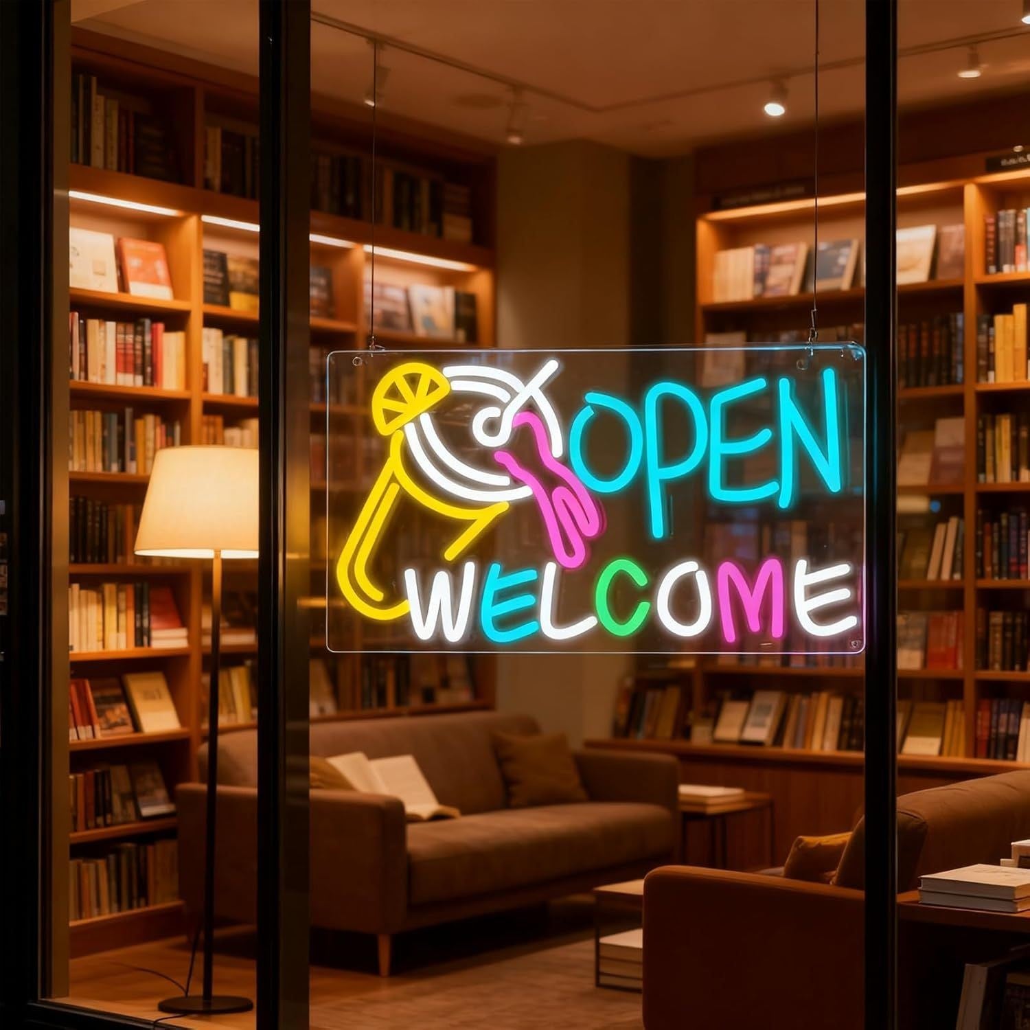 Open Welcome Neon Schild LED Bubble Tea Café Bar Leuchtreklame