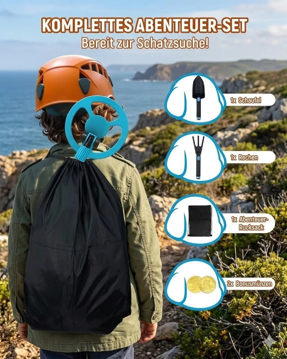 Metalldetektor Set LCD verstellbar leicht mit Rucksack Schaufel Zubehör
