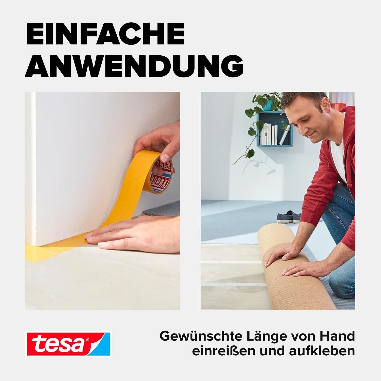 Doppelseitiges Klebeband 10m x 50mm Extra Stark Teppichboden Basteln Montage
