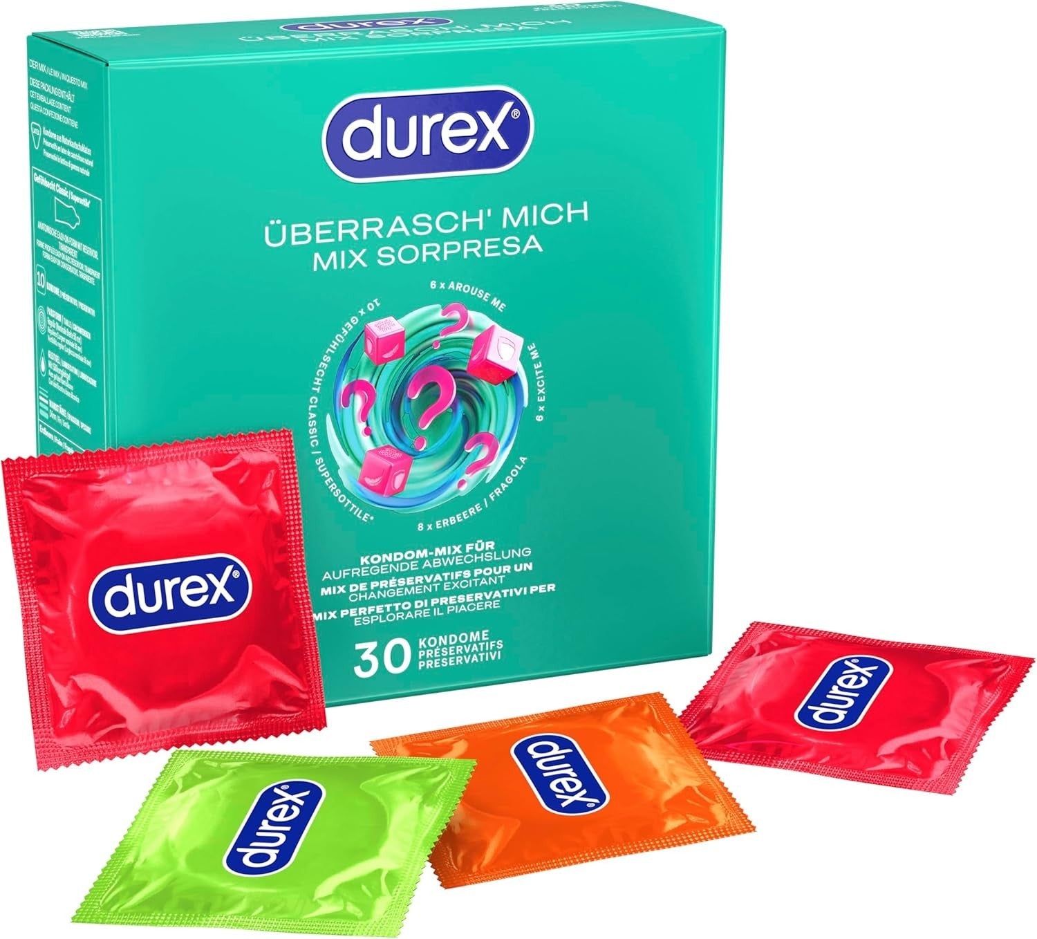 Durex Überrasch Mich 30 Kondome Mixpack Probierpack Verschiedene Sorten