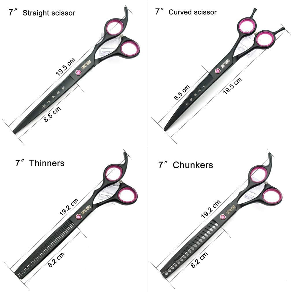 Professionelles Hunde-Scheren-Set 7" Edelstahl für Fellpflege & Styling