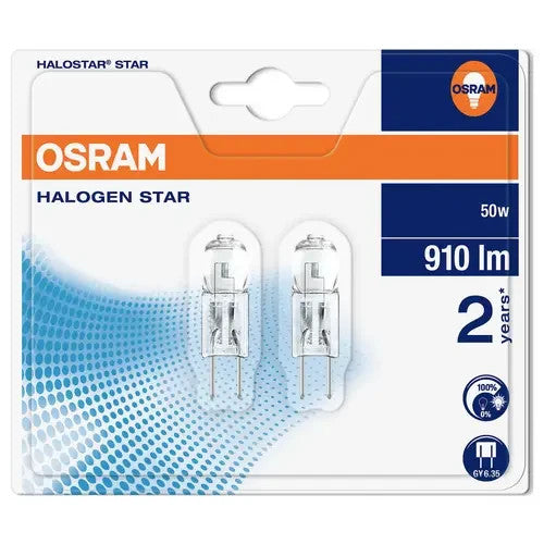 Osram Halogenlampe GY6.35 50W 12V Warmweiß Dimmbar Halogen Stiftsockellampe