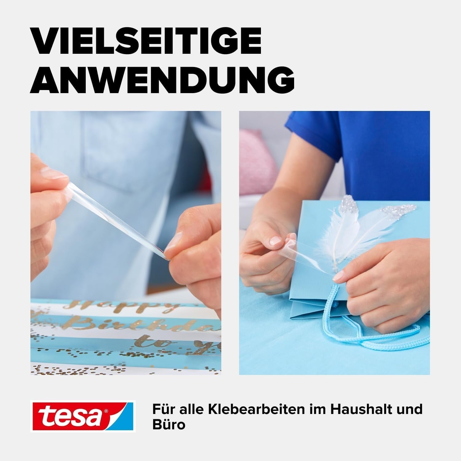tesafilm Klebeband Transparent 15mm x 10m Büro Haushalt Geschenkband Basteln