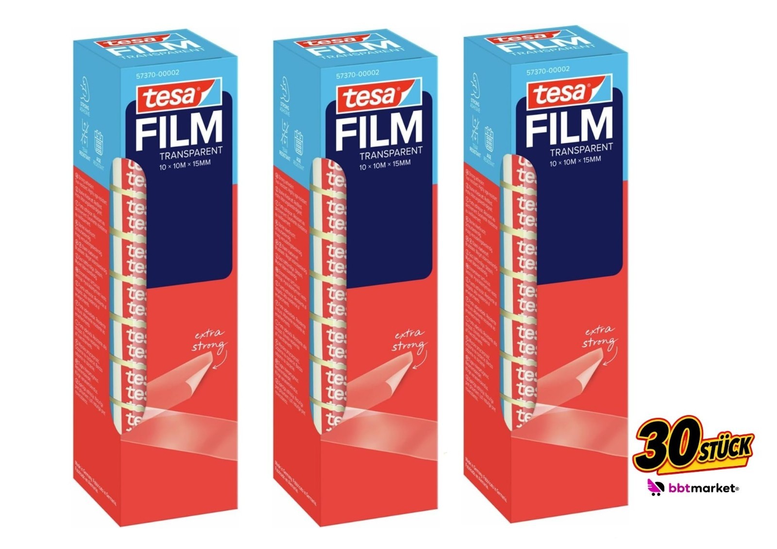 tesafilm Klebeband Transparent 15mm x 10m Büro Haushalt Geschenkband Basteln