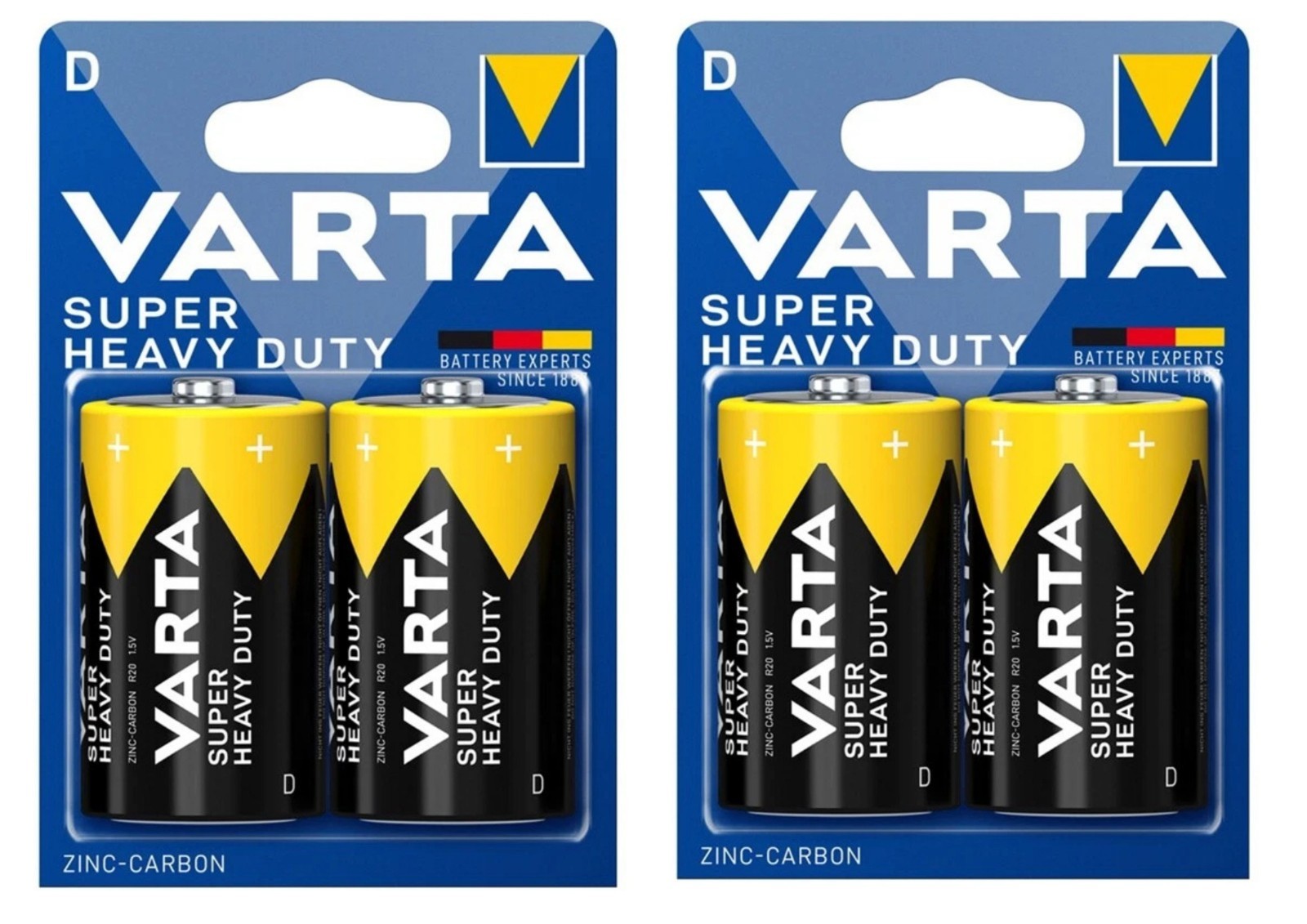 Varta SuperLife Mono D MN1300 R20 LR20 1,5V Zink-Kohle Batterien Typ 2020