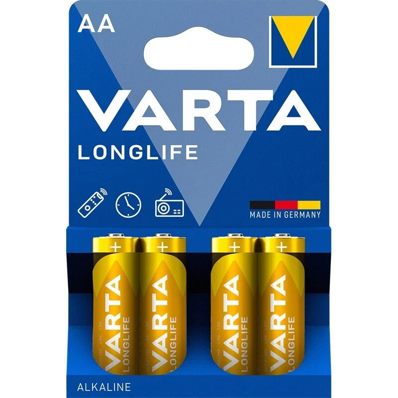 VARTA AA Batterien LR6 1,5V Longlife Alkaline Mignon MN1500 Typ 4106