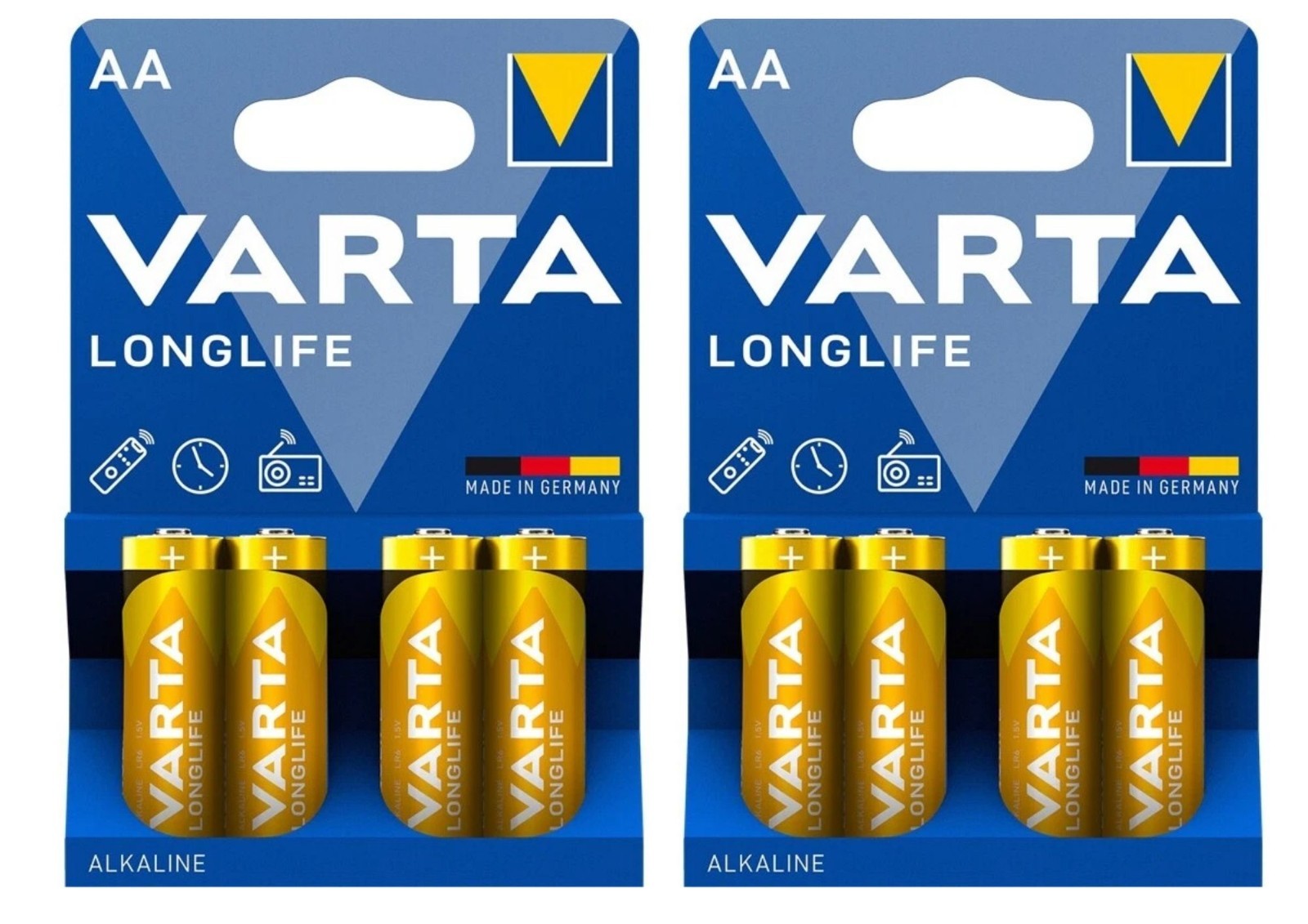 VARTA AA Batterien LR6 1,5V Longlife Alkaline Mignon MN1500 Typ 4106