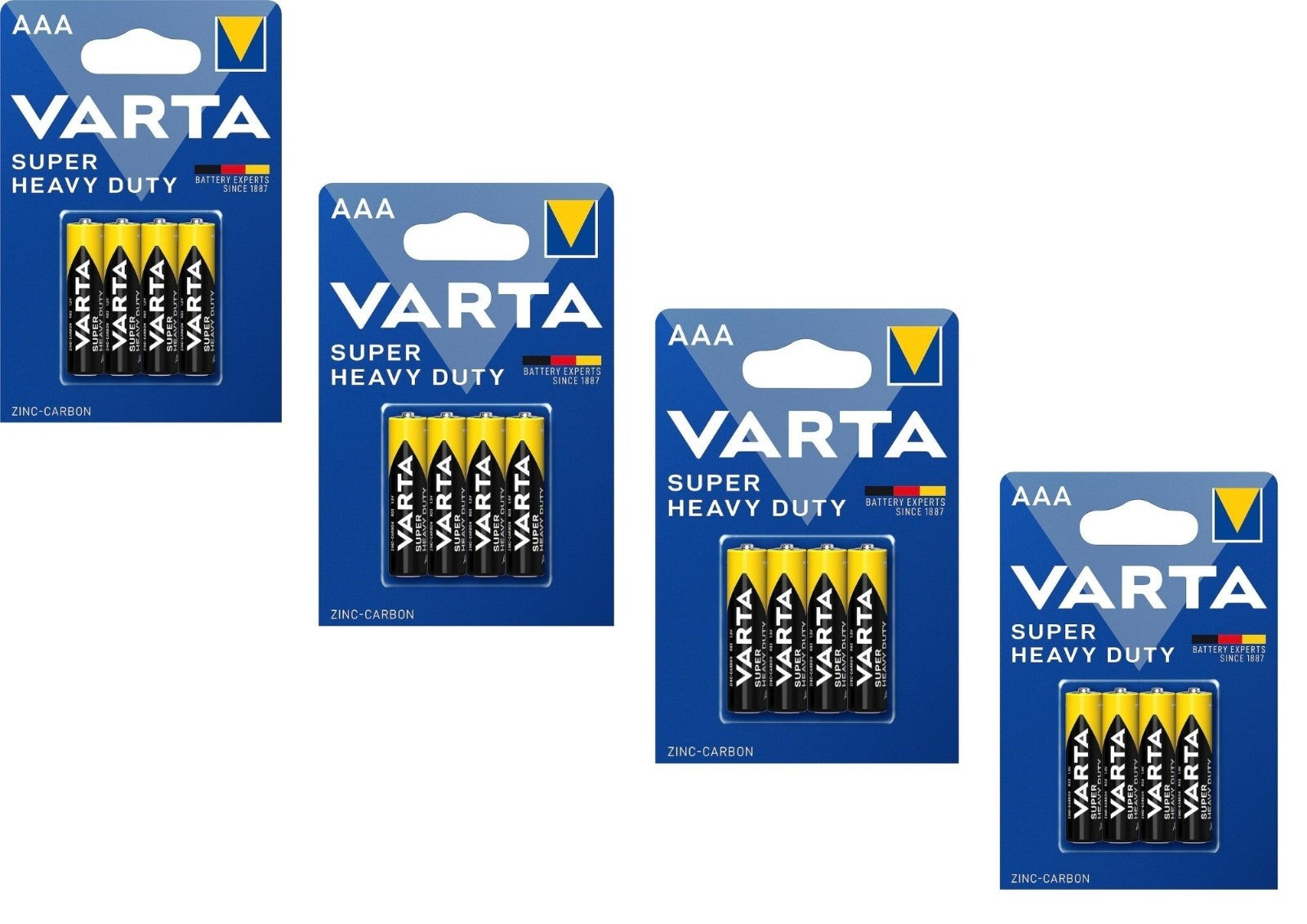 VARTA AAA Batterien R03 1,5V Micro Zink-Kohle 800mAh für Uhren Fernbedienung