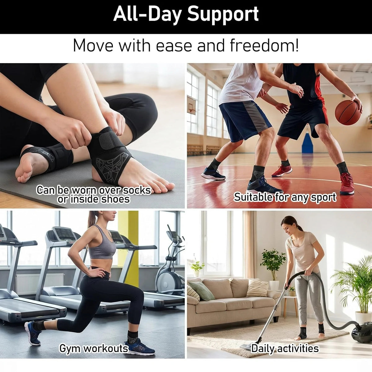 Knöchelbandage elastisch Fußbandage Sprunggelenk Sport Unisex