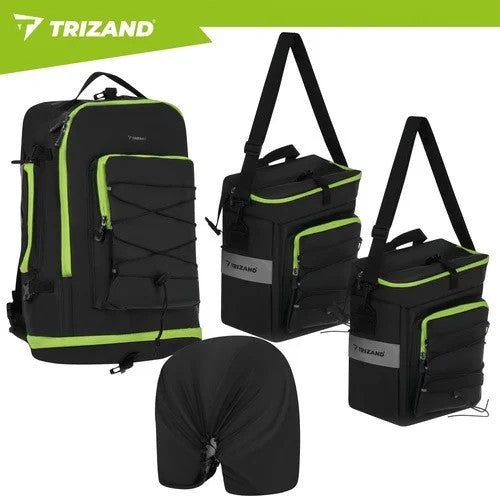 TRIZAND Fahrradtasche 65L 3in1 Gepäckträgertasche Rucksack wasserdicht