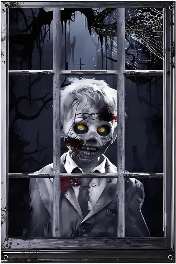 Halloween Fensterdeko 80x120cm Horror Fensterbild Gruseldeko Türdeko Party Deko
