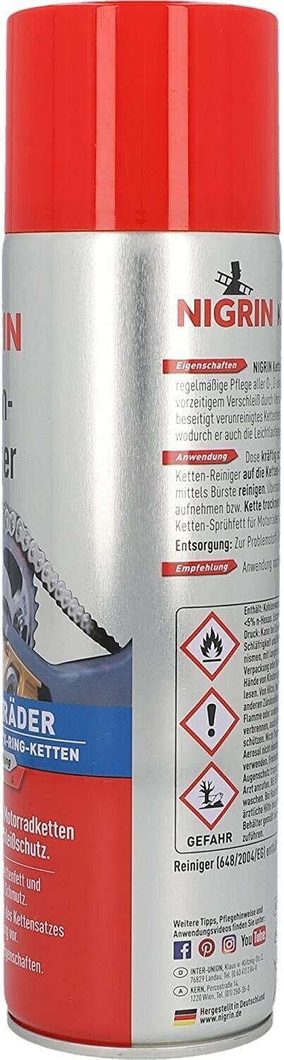 Chain cleaner 500ml NIGRIN spray cleaner for motorcycles chain drive chains 