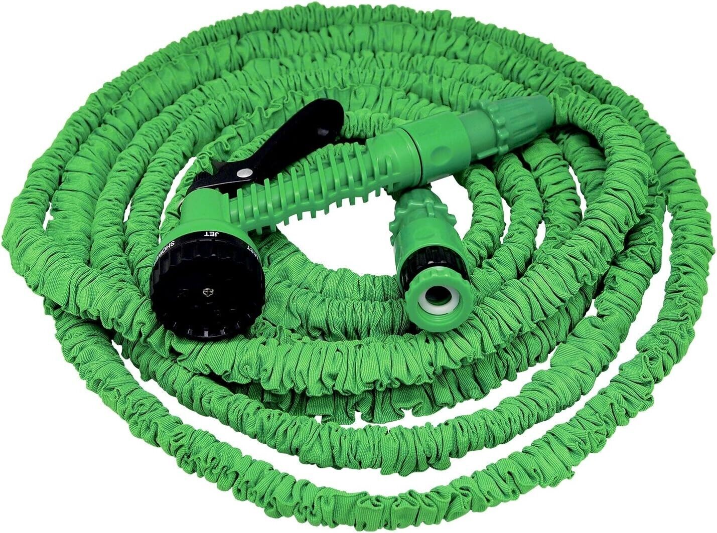 Flexible garden hose, water hose, expandable flexible hose, 15 meters, green