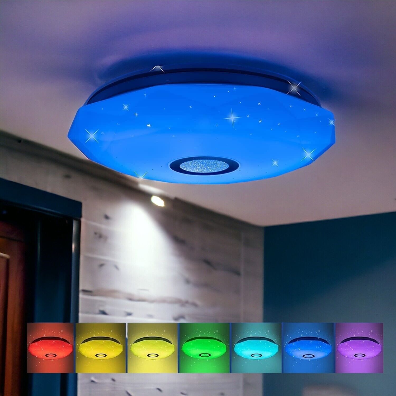 LED Deckenleuchte 24W RGB Dimmbar mit Fernbedienung – Deckenlampe 34 cm für Wohnzimmer, Schlafzimmer, Kinderzimmer und Küche