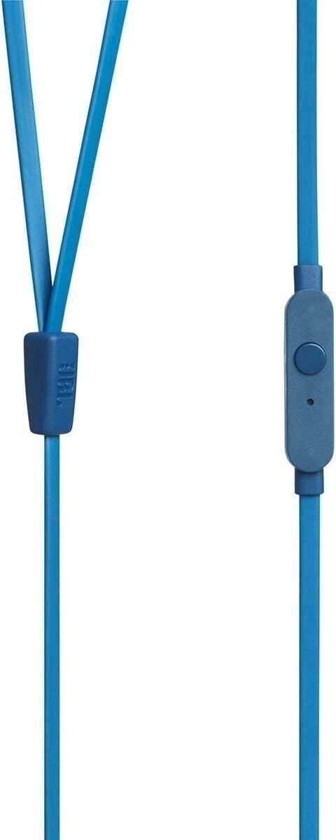 JBL Tune 110 In-Ear Kopfhörer Blau mit Pure Bass Sound, Mikrofon und verwicklungsfreiem Flachbandkabel