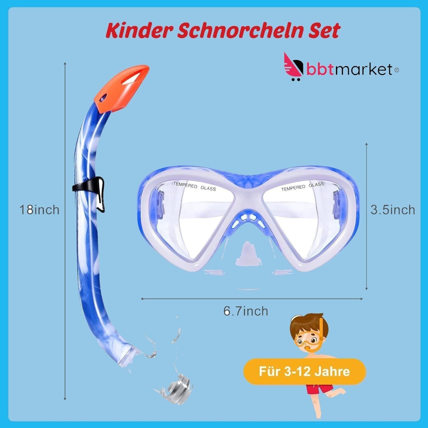 Schnorchelset Erwachsene Taucherbrille Erwachsene mit Schnorchel Anti-L Panorama V