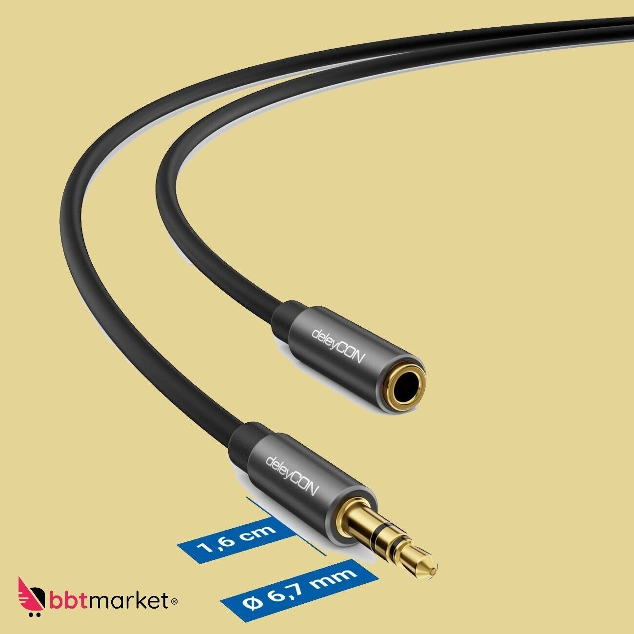 0,5m Klinke Audio Stereo AUX Kabel Verlängerungskabel 3,5mm Klinkenkabel Audiokabel