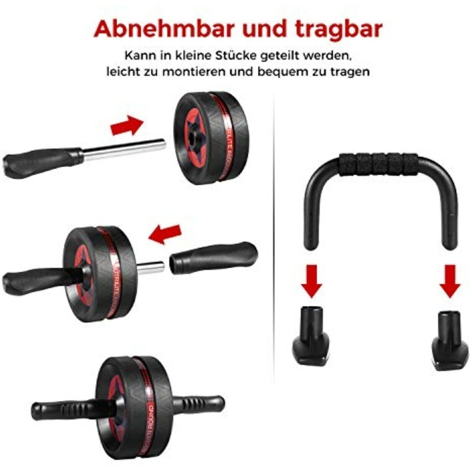 4 er set Bauchroller AB Wheel Roller Bauchtrainer Bauchmuskeltrainer Fitness neu
