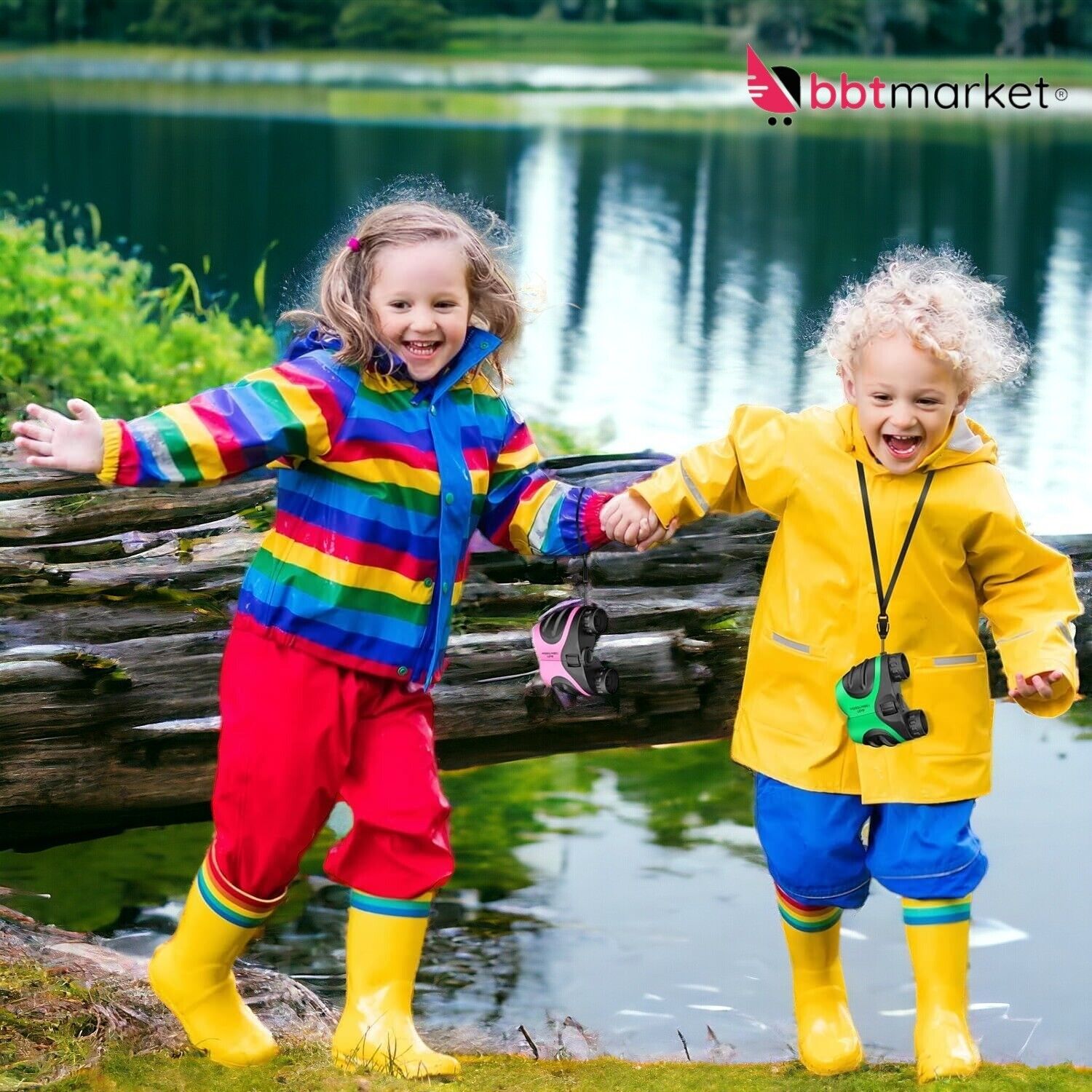 Kinder Fernglas Grün 8x Vergrößerung – Stoßfest, Sicher & Wasserdicht