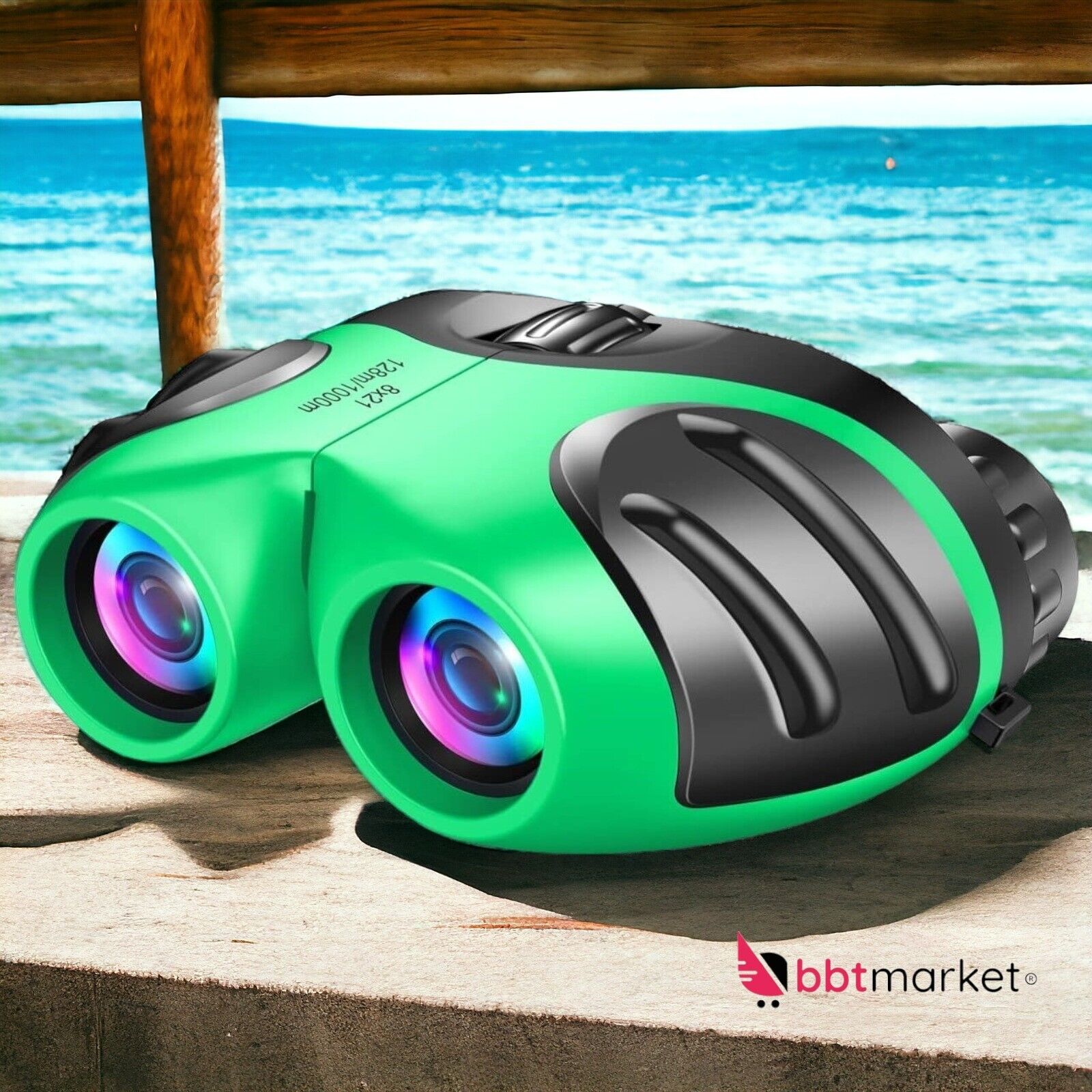Compact Waterproof Binoculars for Kids - Outdoor Toy &amp; Gift Green