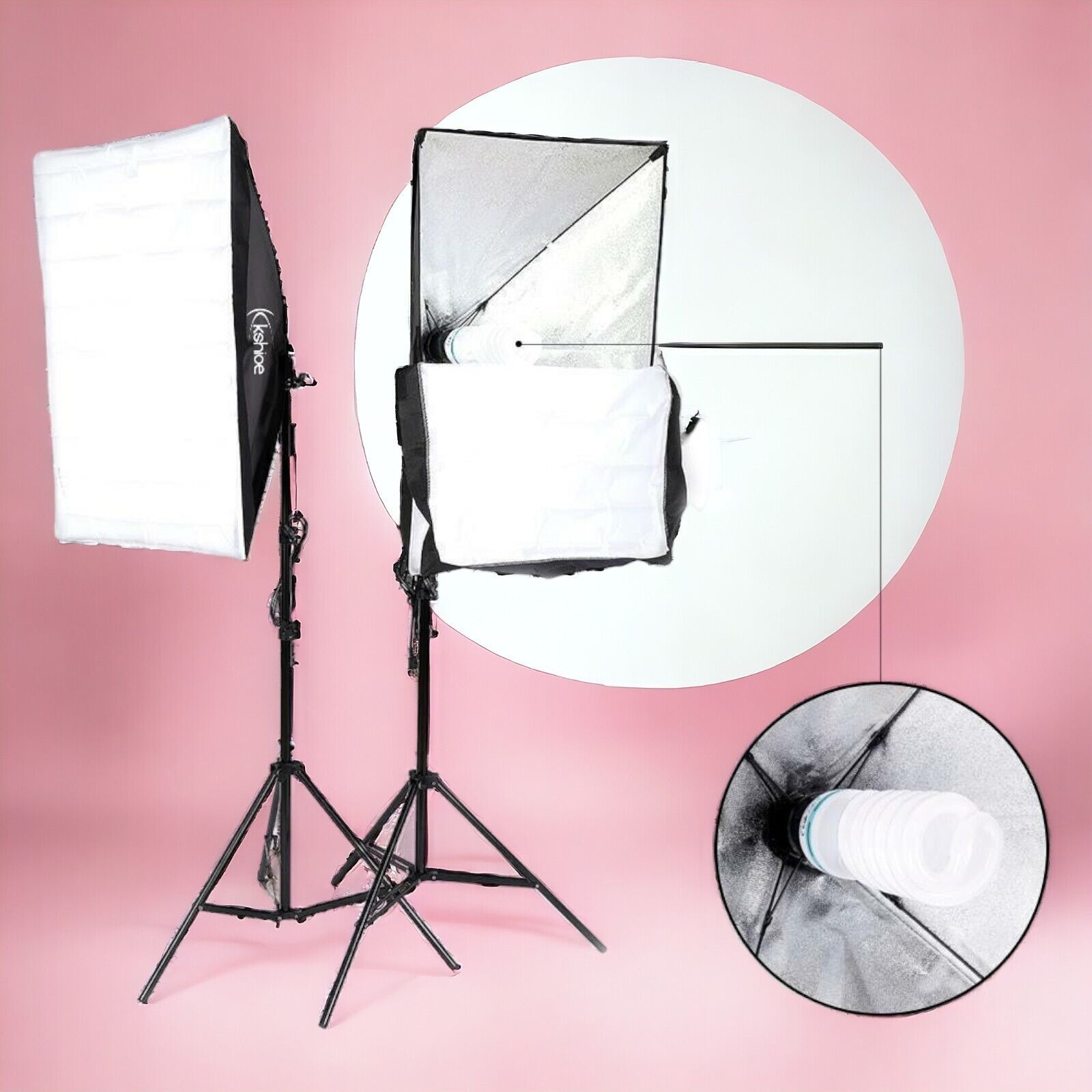 Softbox Beleuchtungsset mit 3x 50x70cm LED Lampen 135W für Fotostudio, Portrait, Produkt- & Videografie