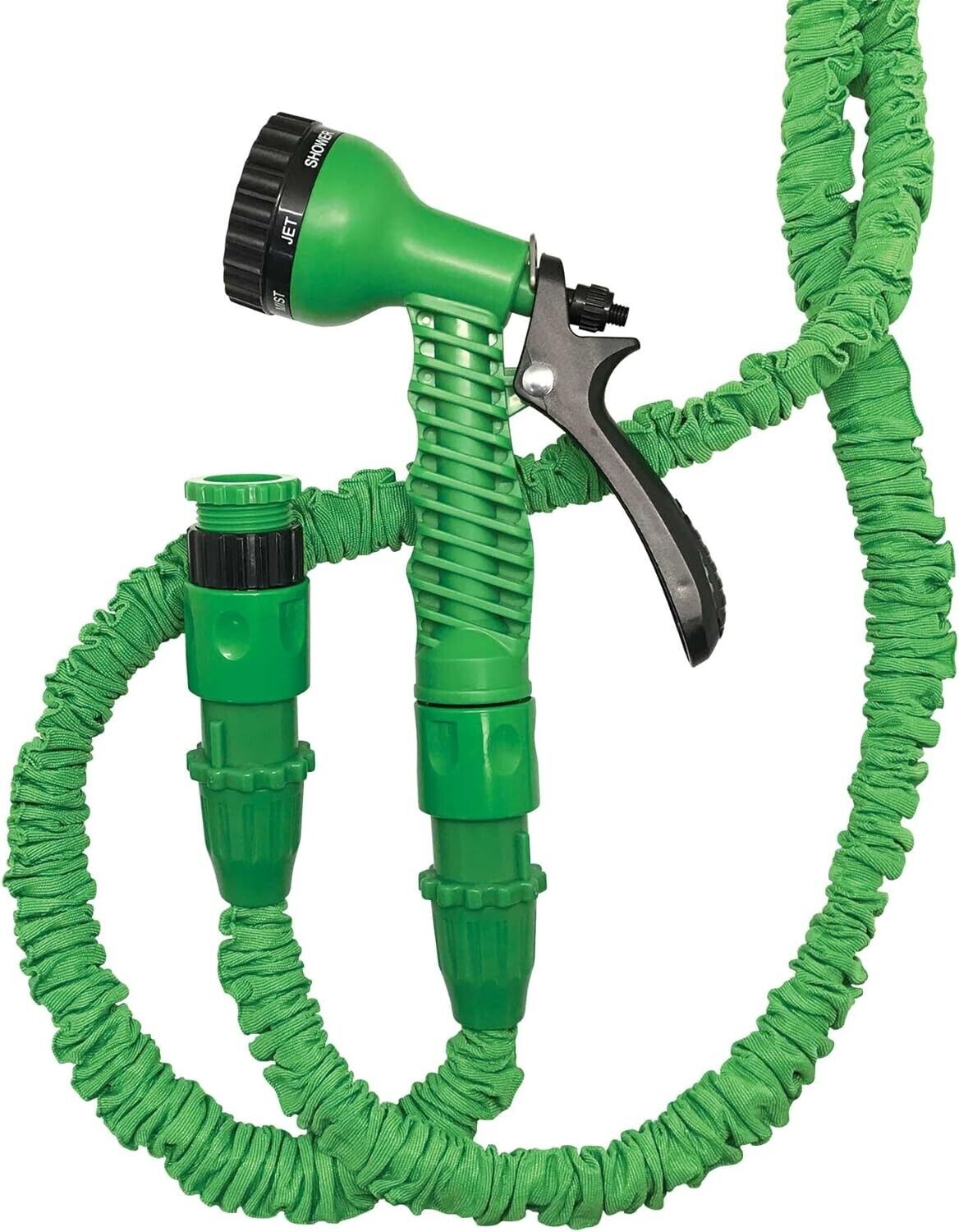 Flexible garden hose, water hose, expandable flexible hose, 15 meters, green