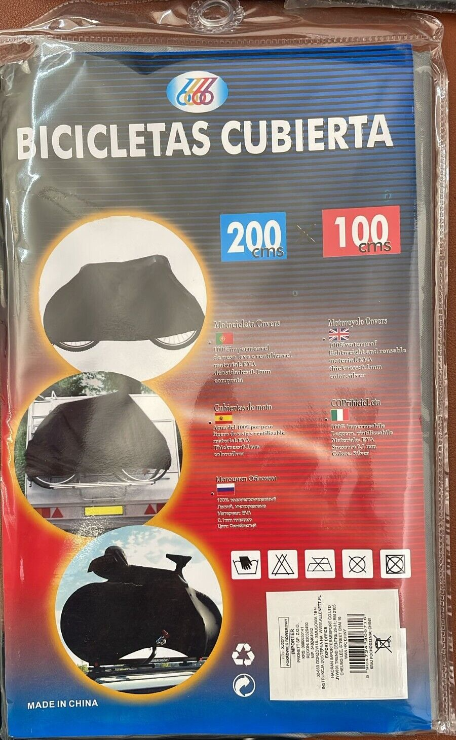 Fahrradabdeckung 200x100cm | Wasserdichte Fahrradplane & Fahrradgarage | UV-Schutz, Staub- & Regenschutz, Grau