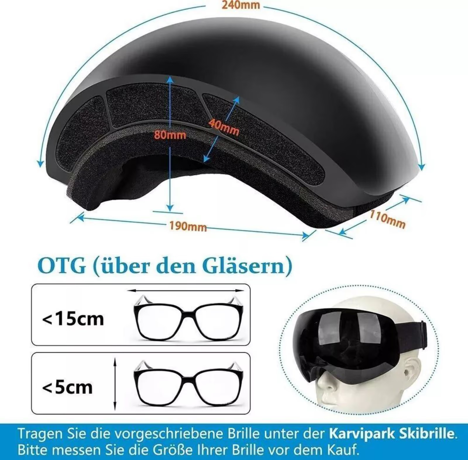 Unisex Skibrille für Damen und Herren Snowboard Brille Schneebrille UV-Schutz de