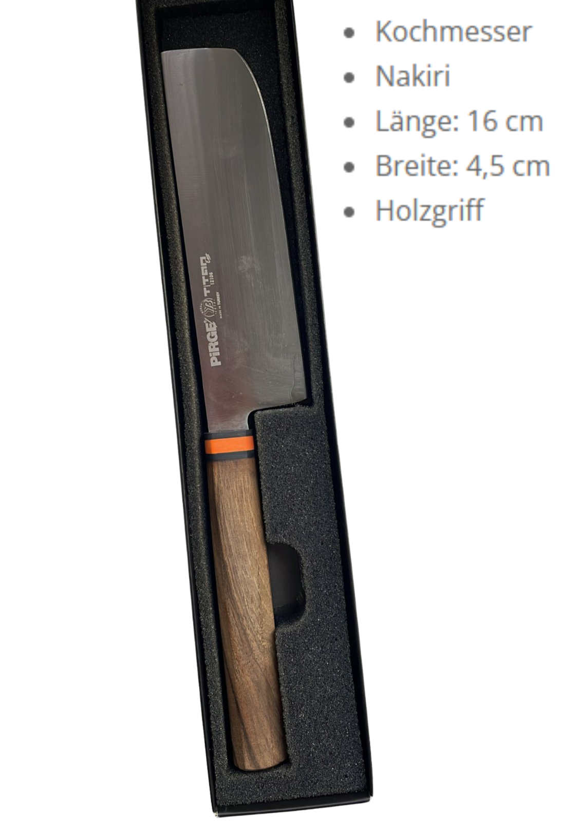 Pirge Geschmiedet Küchenmesser mit Titan-Klinge & Holzgriff – Chefmesser, Sushimesser oder Nakiri