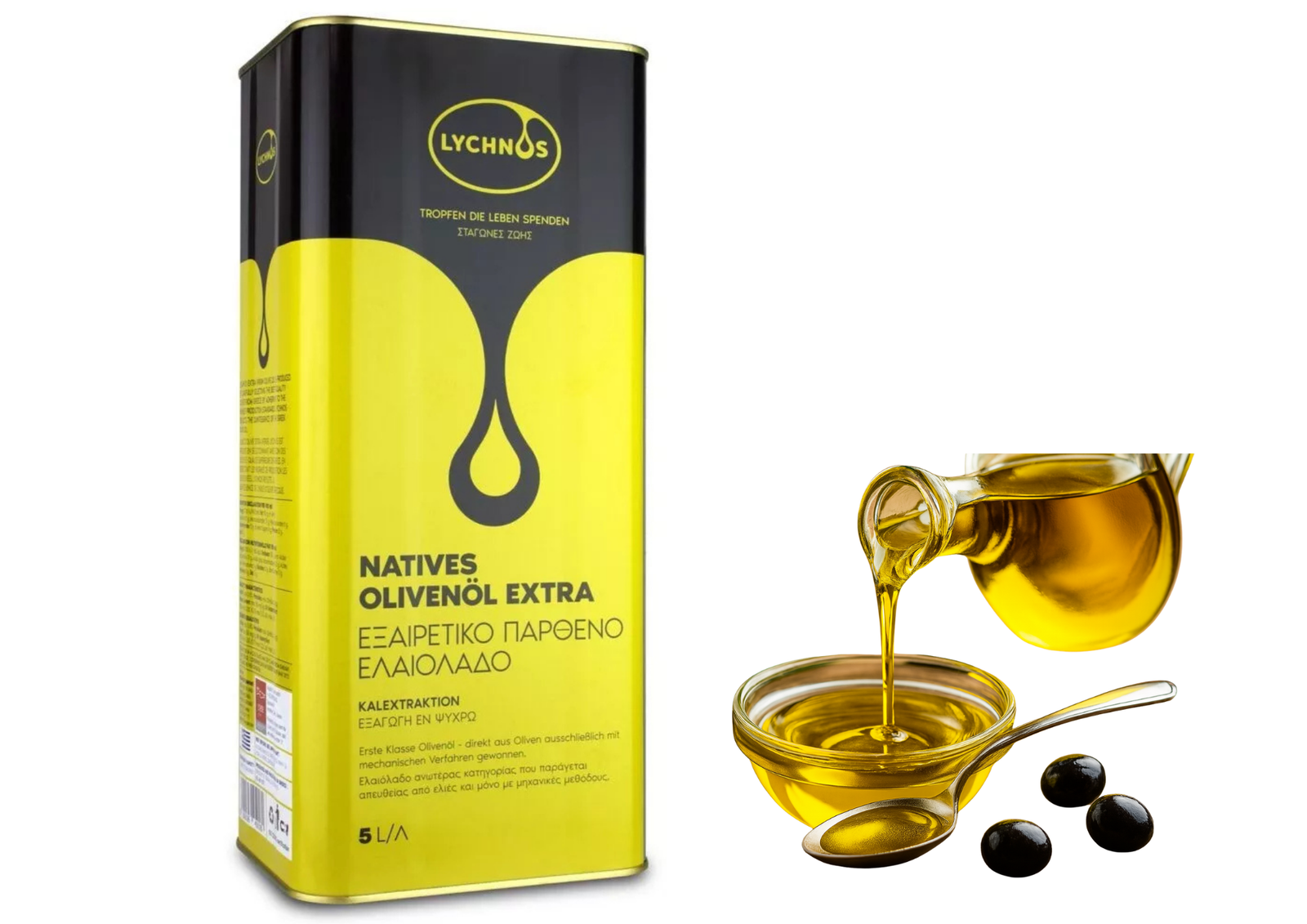 4x5L Lychnos Olivenöl Extra Nativ – Kreta – Kaltgepresst – 1. Pressung 20L