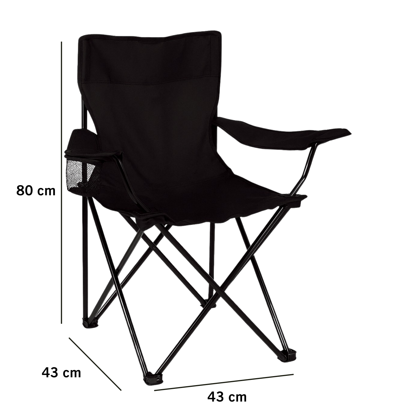 3x Klappstuhl Campingstuhl Anglerstuhl Blau mit Getränkehalter & Tragetasche