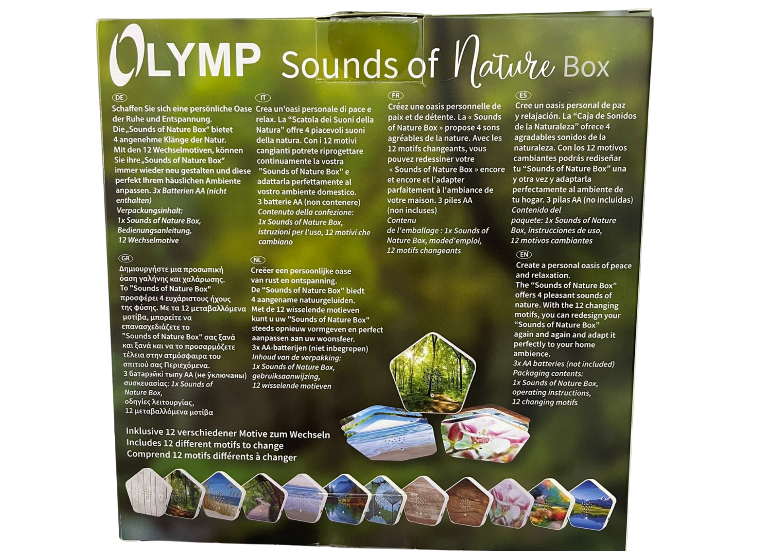 Sound of Nature Box – Naturklänge für Entspannung, mit Bewegungssensor & 12 Wechselbildern