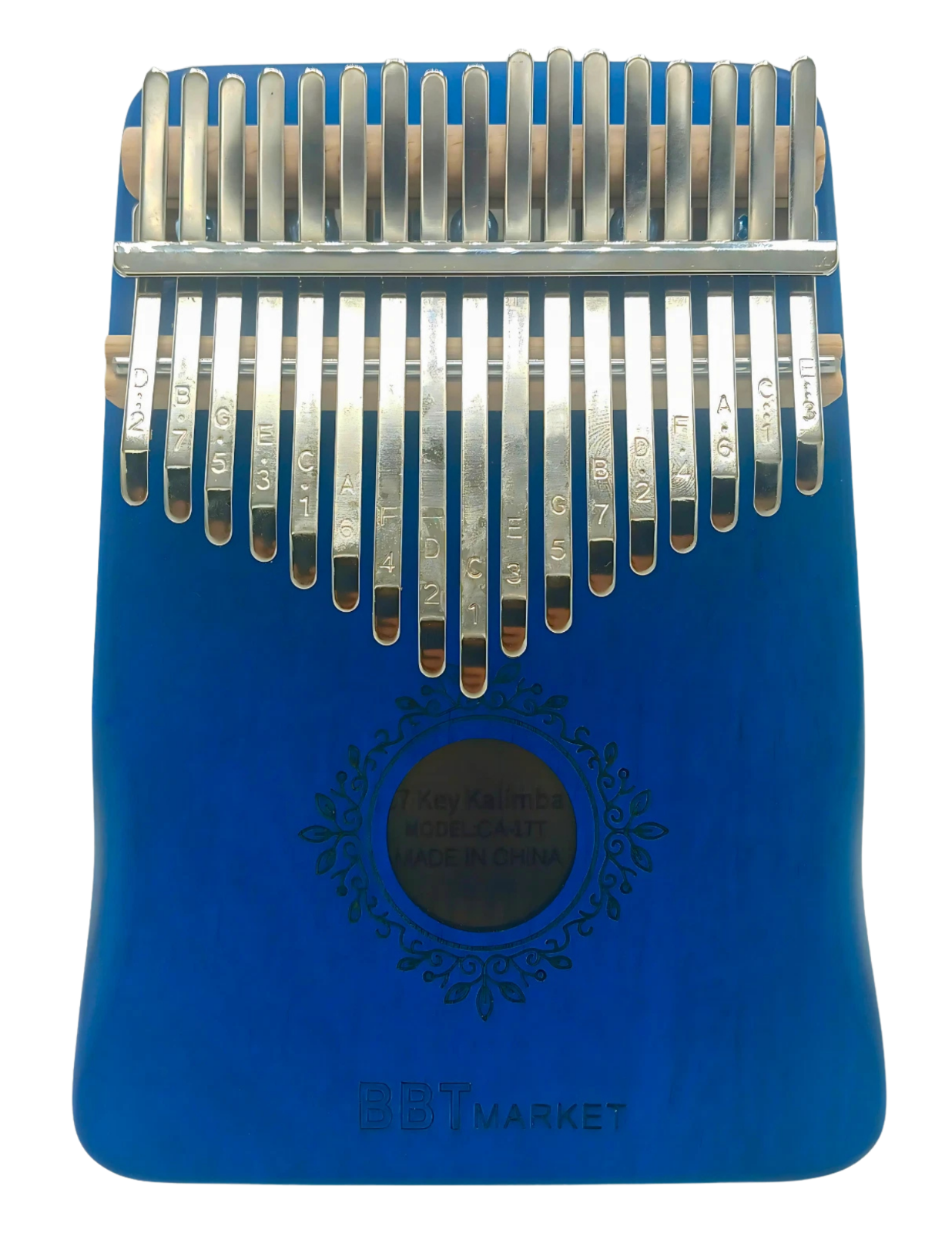 Kalimba 17 Tasten Daumenklavier Fingerpiano Blau Holz mit Tasche & Noten