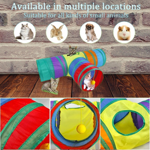 Katzenspielzeug Set 33 tlg. mit Katzentunnel Mäuse Bälle Federn Katzen Spielzeug