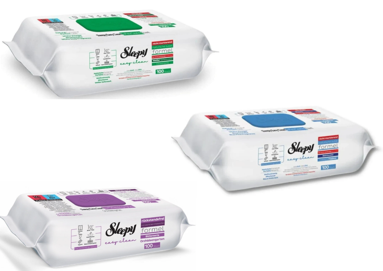Sleepy Surface Cleaning Towel – Grün, Weißseifenduft | Hypoallergenes Reinigungstuch für Glas, Holz & Stein | Schnell trocknend & streifenfrei