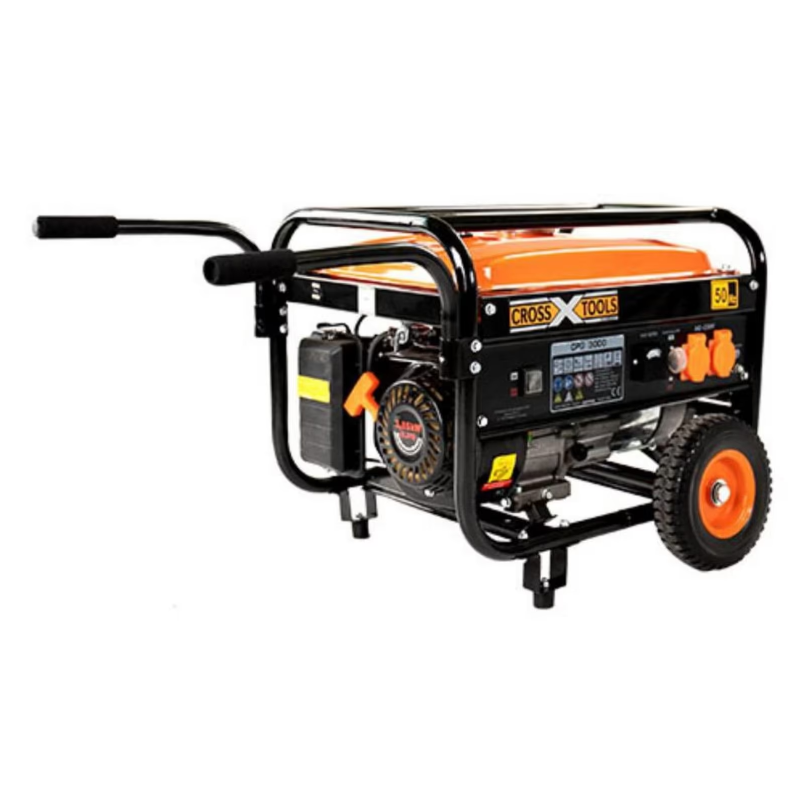 CROSS TOOLS Benzin-Stromerzeuger  Benzin Euro 5 AVR Mobil Fahrrahmen -  Generator 3000V Benzin
