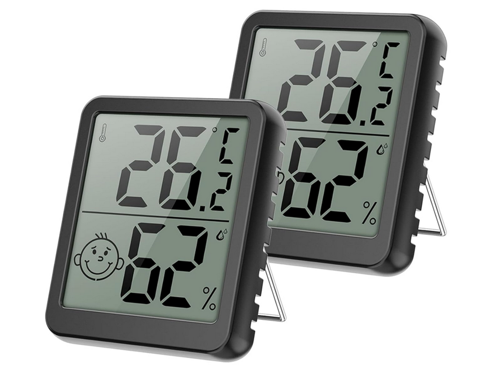 Digitales Thermometer Mini Hygrometer Raum Wetterstation mit Batterie 🌡️ 2 PC