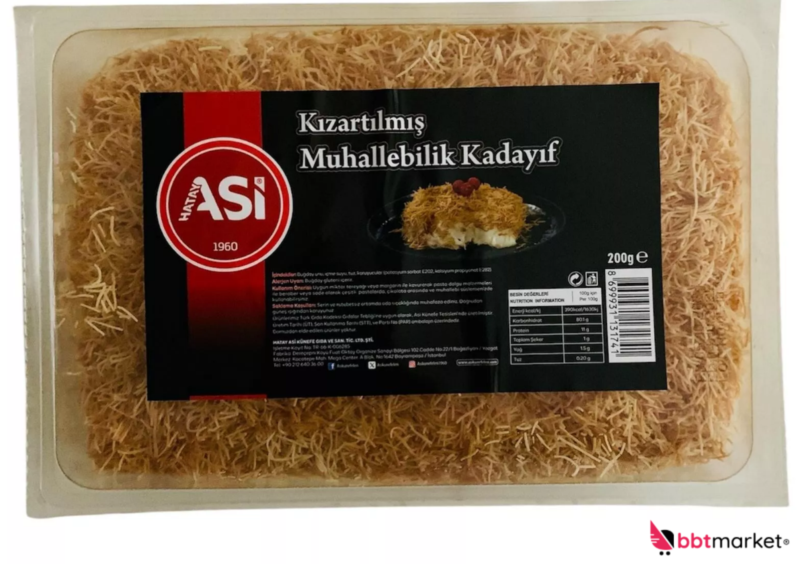Geröstete Kadayif (Teigfäden) für Dubai Style Schokolade - Engelshaar 16 x 200gr
