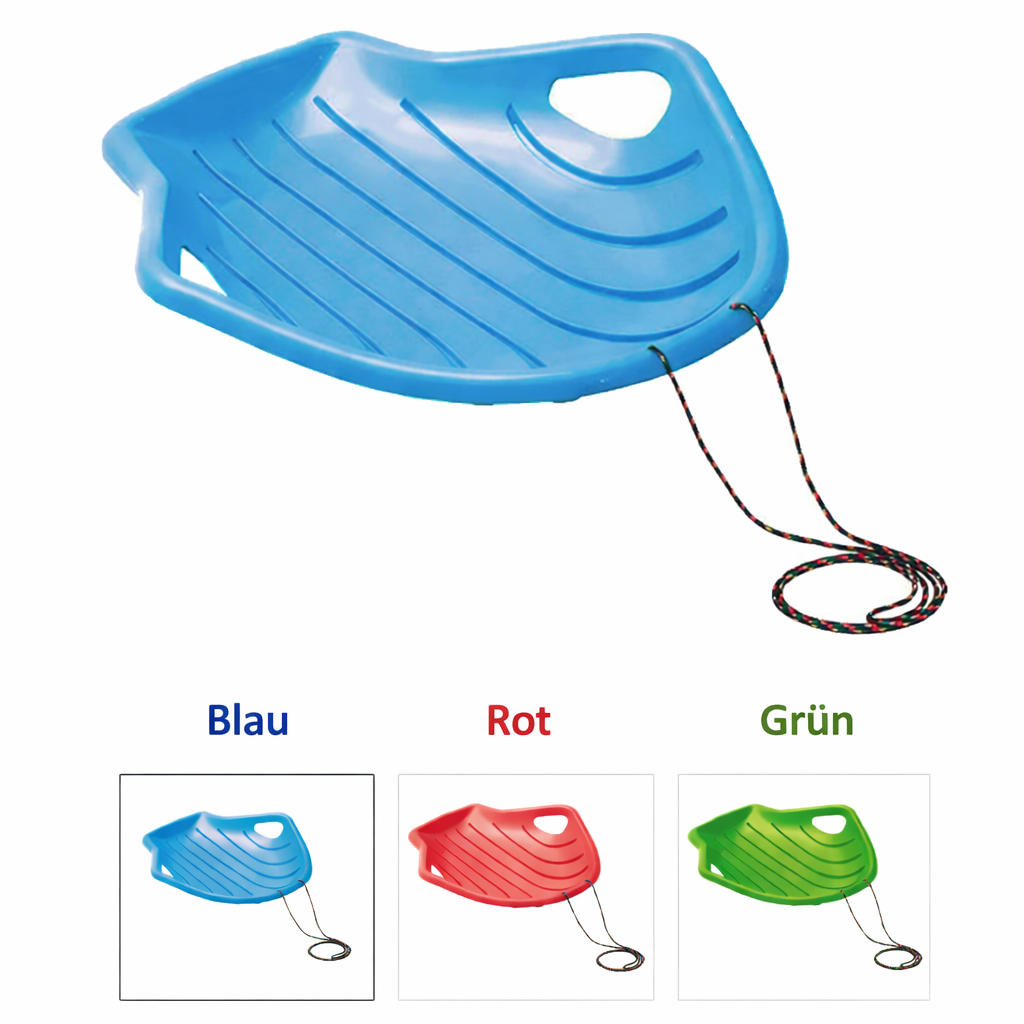 Schlitten 78x60 cm mit Zugseil – Robuster Schneeschlitten für Kinder und Jugendliche