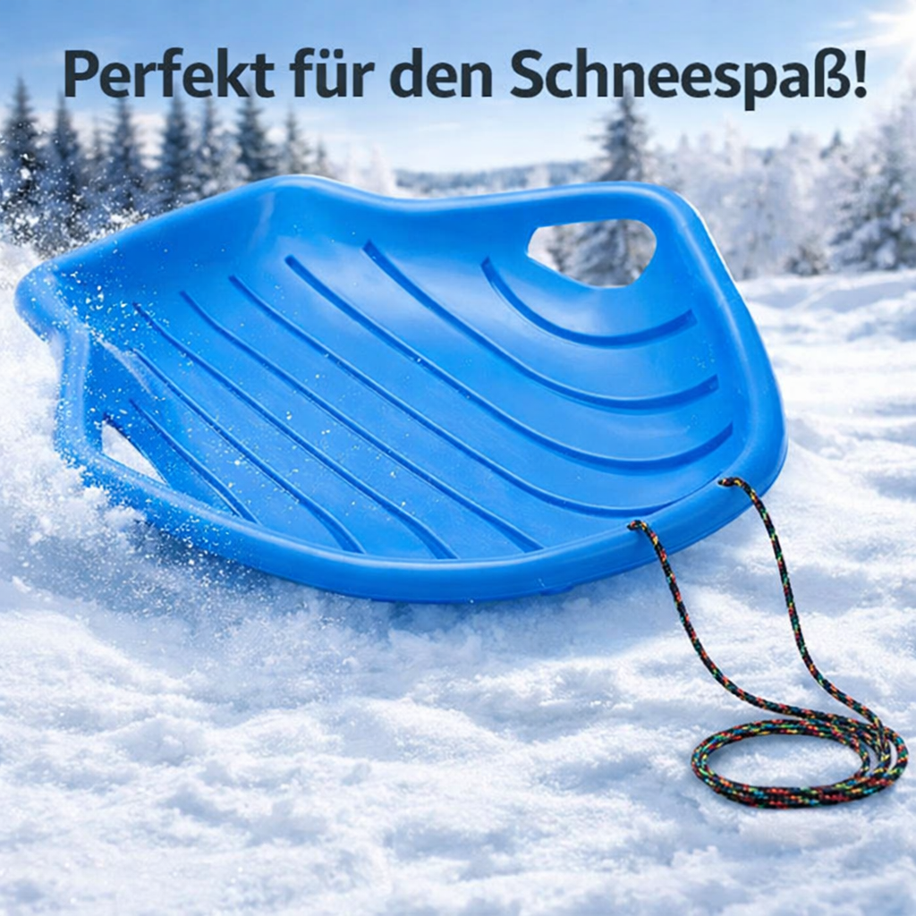 Schlitten 78x60 cm mit Zugseil – Robuster Schneeschlitten für Kinder und Jugendliche
