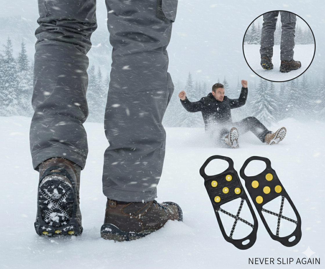 Schuhspikes Anti Rutsch Eiskrallen Wanderhilfe Gr. 35–39 M Spiraldraht - 1 Paar