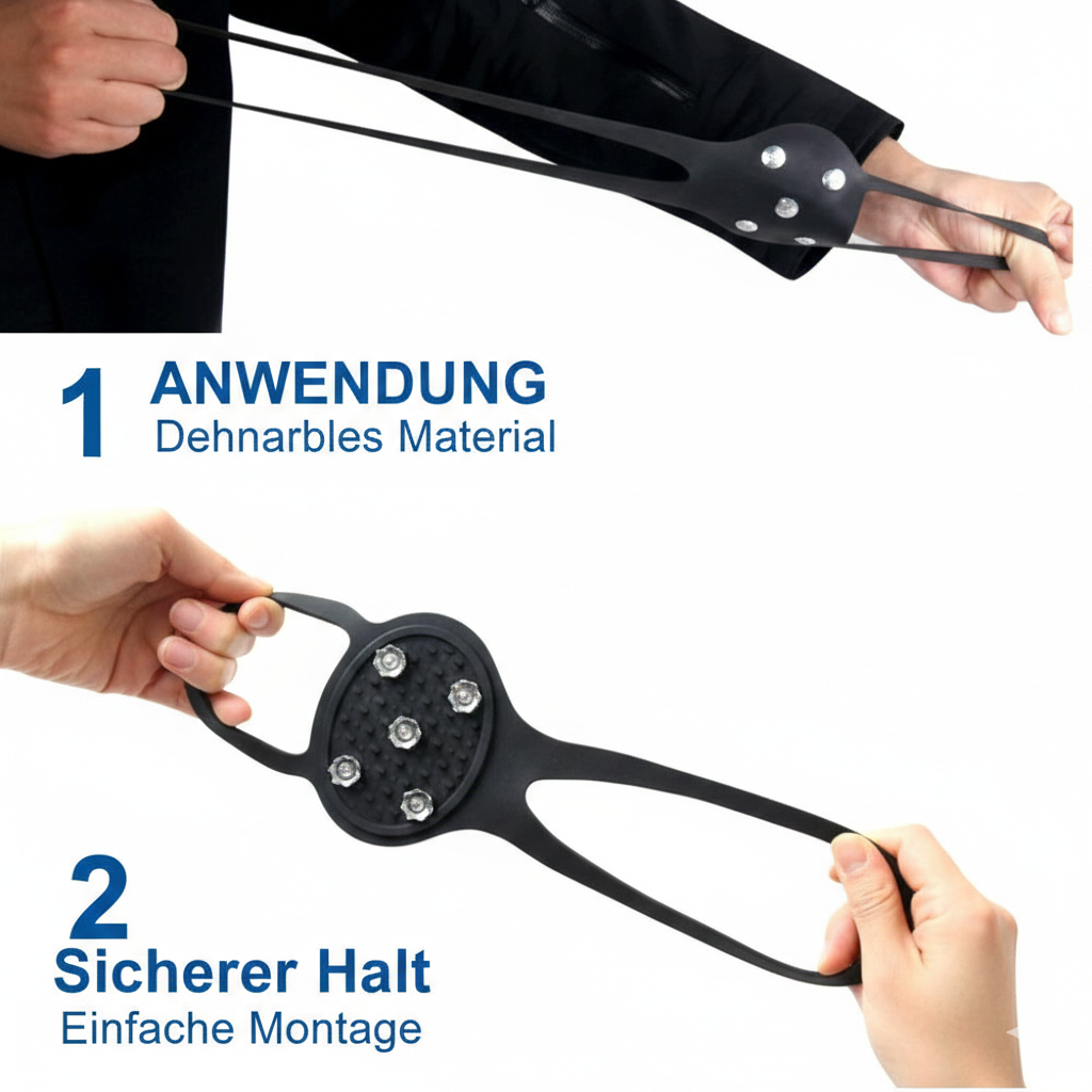 Anti-Rutsch Schuhüberzüge mit 5 Stahlzähnen – Winter Eiskrallen Größe 35–40