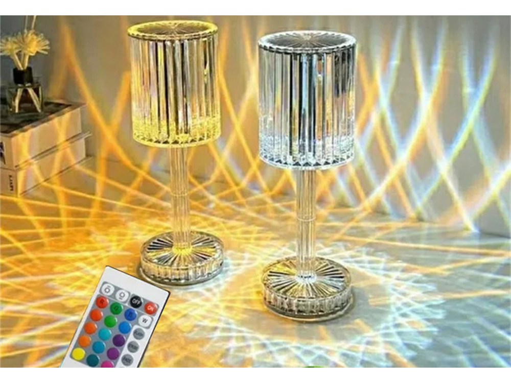 RGB LED Kristall Tischlampe mit Fernbedienung-Touch Nachtlicht USB wiederaufladb